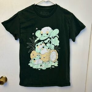 Sugar Bunny Shop Adult Frog T-shirt Green Size Small